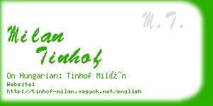 milan tinhof business card